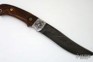 Motorcycle Chain Damascus Fixed Blade