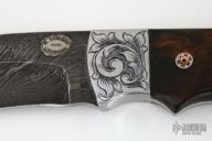 Motorcycle Chain Damascus Fixed Blade