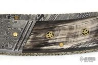 Damascus & Buffalo Horn Slipjoint