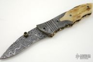 Damascus & Mammoth Ivory Lockback