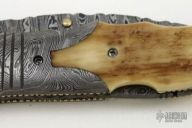Damascus & Mammoth Ivory Lockback