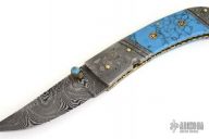 Damascus & Turquoise Slipjoint