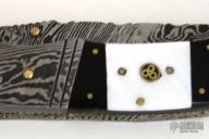 Damascus, Buffalo Horn & Pearl Slipjoint