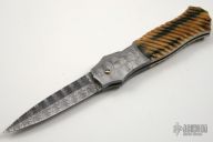 Damascus & Mammoth Ivory Lockback Auto