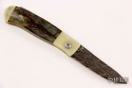 Damascus and Mammoth Ivory Lockback