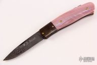 Pink Pearl and Damascus Lockback