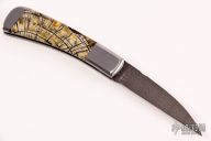 D4 Wharncliffe Lockback - Damascus and Mammoth Ivory