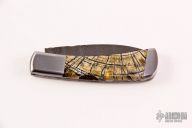 D4 Wharncliffe Lockback - Damascus and Mammoth Ivory