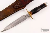 Model 2-7 "Fighting Stiletto" - Late 40s Early 50s - Brass Nut - Small Logo - Heiser Sheath