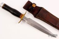 Model 2-7 "Fighting Stiletto" - Late 40s Early 50s - Brass Nut - Small Logo - Heiser Sheath
