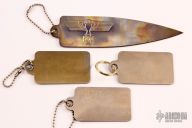 Set of 3 "Get out of Hell Free" tags and a Ti Scrapper