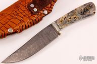 Burl Wood and Damascus Hunter