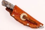 Burl Wood and Damascus Hunter