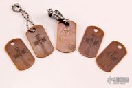 Dog Tag Hanger and 5 Copper Dog Tags