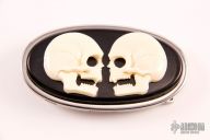 Bone and Buffalo Horn Buckle w/ Hidden Push Dagger