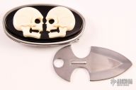 Bone and Buffalo Horn Buckle w/ Hidden Push Dagger