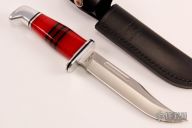 Buck Knives 119 Special Red Lucite Fixed Blade Knife 75th Anniversary W/ BOS 440C Steel - Limited Edition #033/250