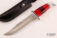 Buck Knives 119 Special Red Lucite Fixed Blade Knife 75th Anniversary W/ BOS 440C Steel - Limited Edition #033/250