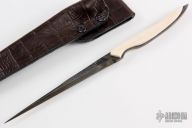 Damascus Stiletto - Mammoth Ivory