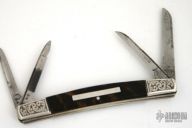 Antique Engraved 4-Blade Knife