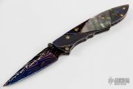 Damascus and Black Lip Pearl Linerlock