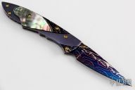 Damascus and Black Lip Pearl Linerlock