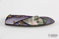 Damascus and Black Lip Pearl Linerlock