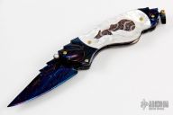 Damascus Pearl and Coral Linerlock