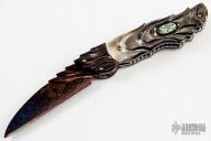 Damascus and Black Lip Pearl Linerlock