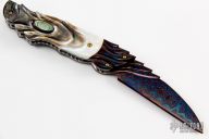 Damascus and Black Lip Pearl Linerlock