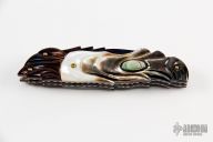 Damascus and Black Lip Pearl Linerlock