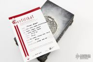 Carved Auto w/ Feather Damascus Blade