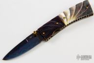 Damascus and Black Lip Pearl Linerlock