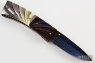 Damascus and Black Lip Pearl Linerlock