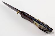Damascus and Black Lip Pearl Linerlock
