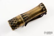Two-Tone Brass Malihini Flashlight - Filework + Waves Clip