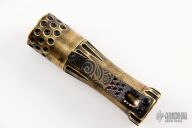 Two-Tone Brass Malihini Flashlight - Filework + Waves Clip