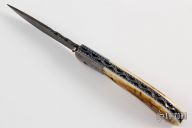 Damascus and Mammoth Ivory Linerlock