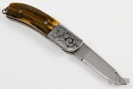 Engraved Mammoth Ivory Linerlock