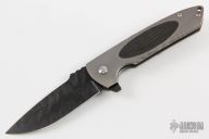 Rockeye Flipper-Damascus & Carbon Fiber 