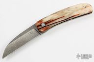 Damasteel and Giraffe Bone Front Flipper