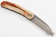 Damasteel and Giraffe Bone Front Flipper