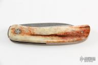 Damasteel and Giraffe Bone Front Flipper