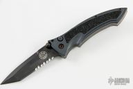 STT-685 Small Tactical Tanto Black Serrated Auto