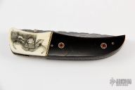 LEft Handed Buffalo Damscus Liner Lock