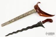 Antique Damascus Kris Dagger - Meteorite Damascus