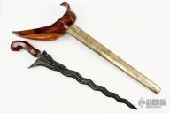 Antique Damascus Kris Dagger - Meteorite Damascus