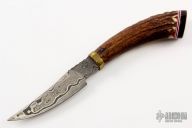 Scrimshawed Damascus Hunter