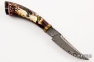 Scrimshawed Damascus Hunter