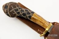 Carved Damascus Hunter